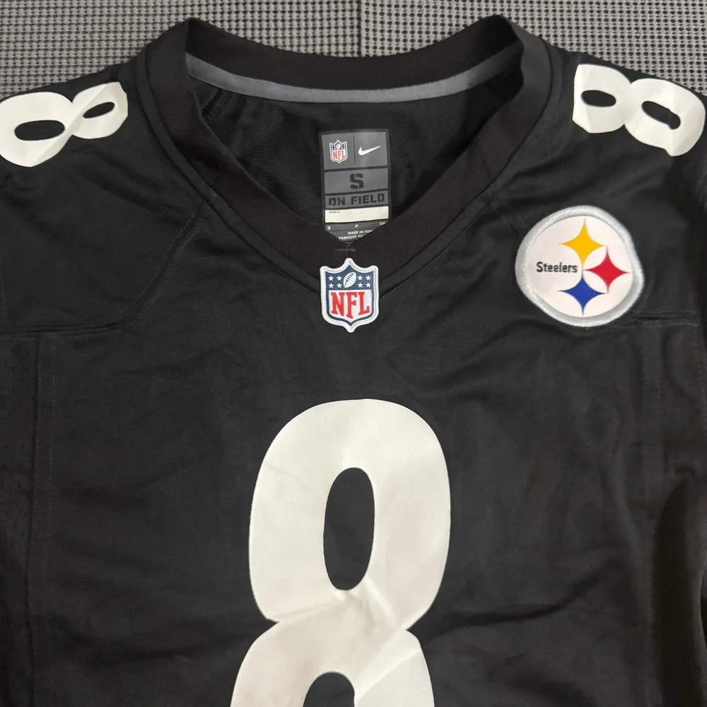 Nike Pittsburgh Steelers Kenny Pickett 8 Jersey Black Mens Small NFL On Field